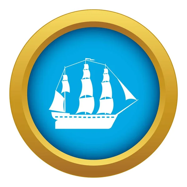 Icona barca a vela vettoriale blu isolato — Vettoriale Stock