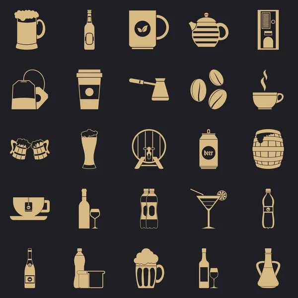 Ensemble d'icônes de bière, style simple — Image vectorielle