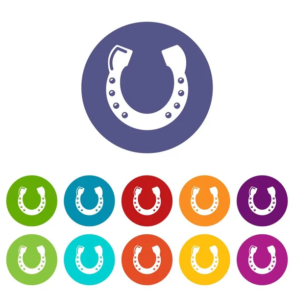 Horseshoe icons set vector color — Stock Vector