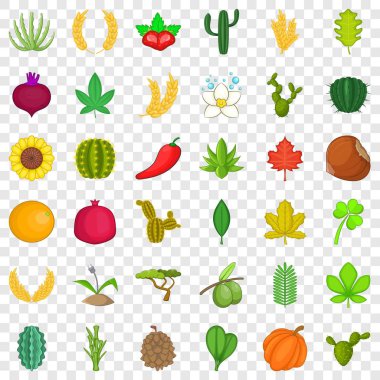 Botanik Icons set, karikatür tarzı