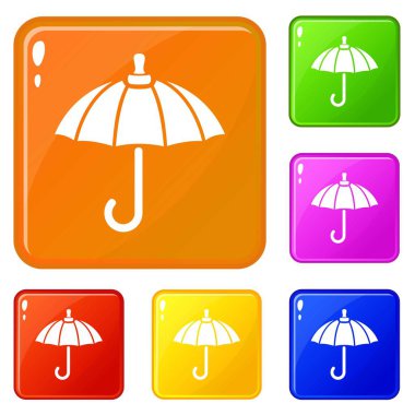 Şemsiye simgeler vektör renk ayarla