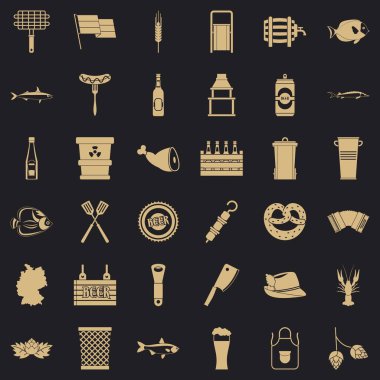 Soğuk içecek Icons set, basit tarzı