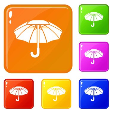 Büyük şemsiye simgeler vektör renk ayarla