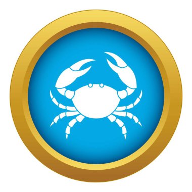 İzole mavi simge vektör yengeç