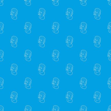 Kafa bandı ve yasaktır desen vektör kesintisiz Mavi giyen Rastafarian adam