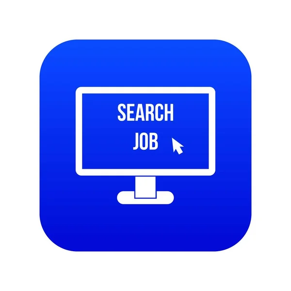 Buscar trabajo icono digital azul — Vector de stock