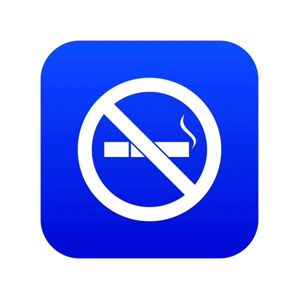 Nenhum ícone de sinal de fumo azul digital — Vetor de Stock