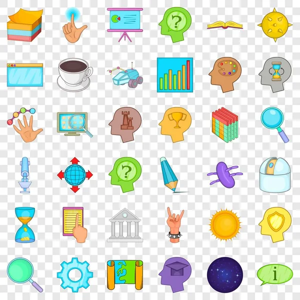 Conjunto de iconos de presentación, estilo de dibujos animados — Vector de stock