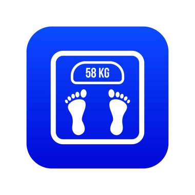 Ağırlık ölçek simgesi dijital mavi