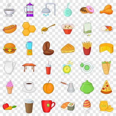 Büyük bir kahvaltı Icons set, karikatür tarzı