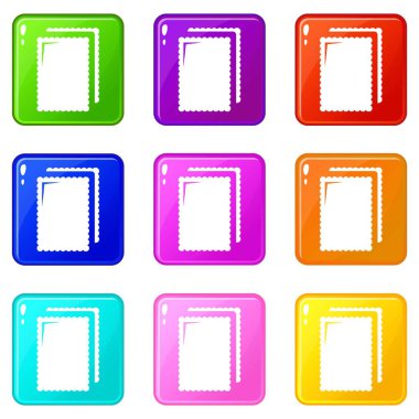 Bisküvi dondurma simgeler 9 renk koleksiyonu ayarla