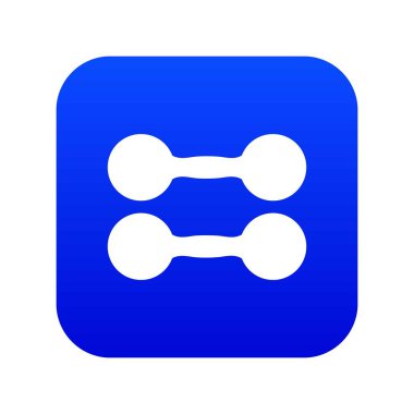 Çift dambıl simgesi dijital mavi