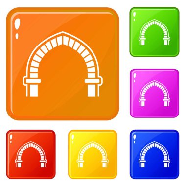 Antik kemer simgeler vektör renk ayarla