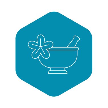 Harç ve havaneli eczane simgesi, anahat stili