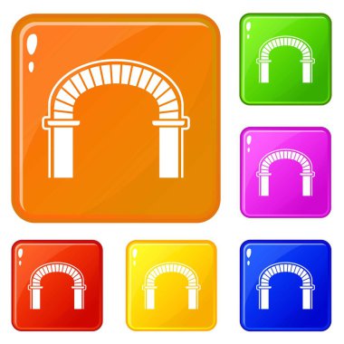 Duvar yapısını simgeler vektör renk ayarla