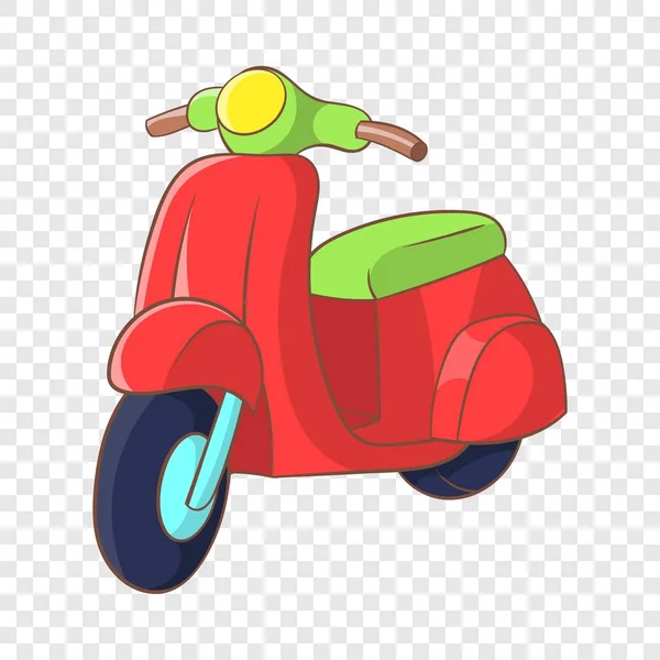Красная икона скутера, стиль мультфильма — стоковый вектор