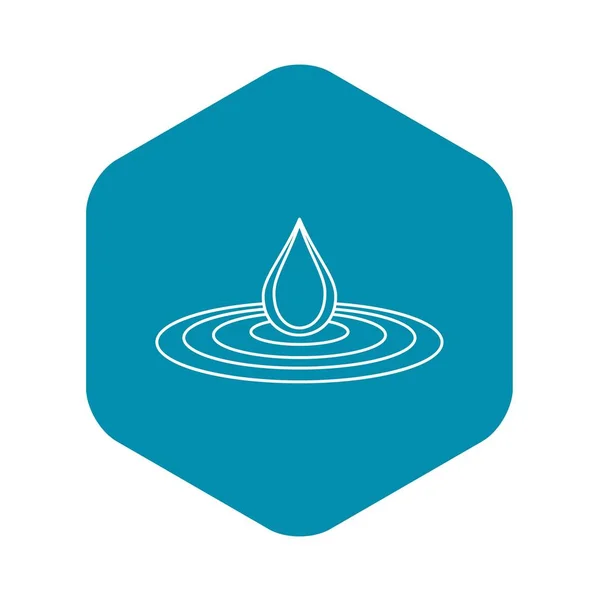 Water drop and spill icon, outline style — Stock Vector