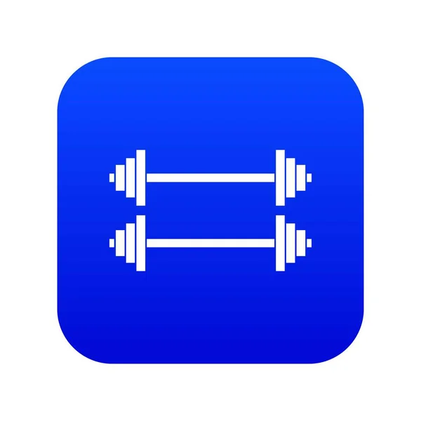 Two barbells icon digital blue — Stock Vector