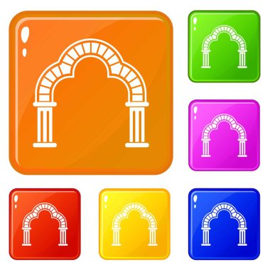 Giriş kemer simgeler vektör renk ayarla