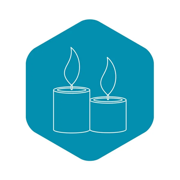 Aromatic candles icon, outline style — Stock Vector