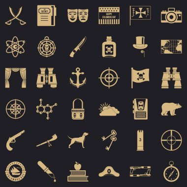 Dürbün Icons set, basit tarzı