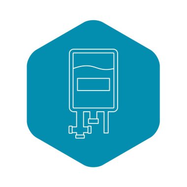 Kan bağışı çanta simgesi, anahat stili