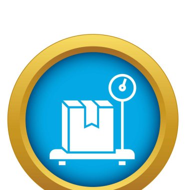 Ağırlık teslimat kutusu simgesi mavi vektör izole