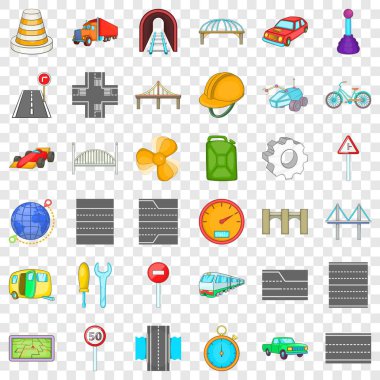 Yol Icons set, karikatür tarzı