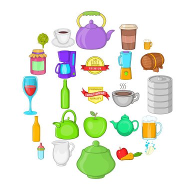 Biracılar Icons set, karikatür tarzı