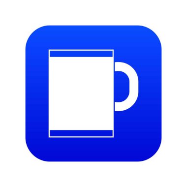 Çay kupa simgesi dijital mavi