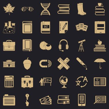 Bilim ekipman Icons set, basit tarzı