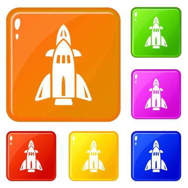 Roket simgeler vektör renk ayarla