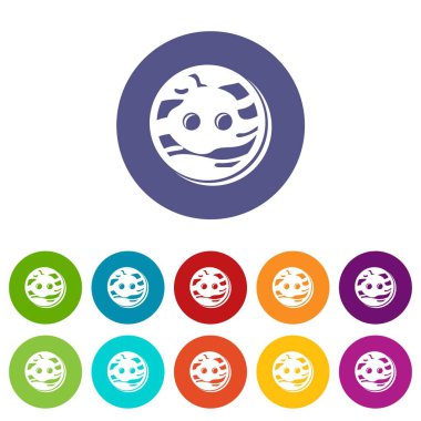 Düğme simgeleri set vektör rengi terzi