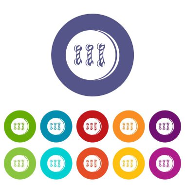 Retro ikonlar vektör renk ayarla