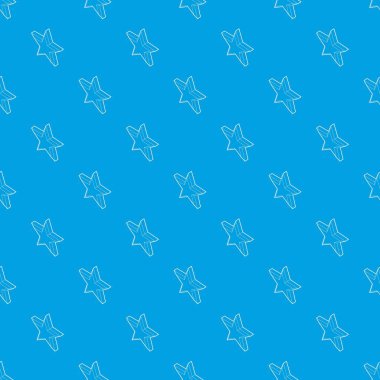 Beş sivri uçlu yıldız desen vektör kesintisiz mavi