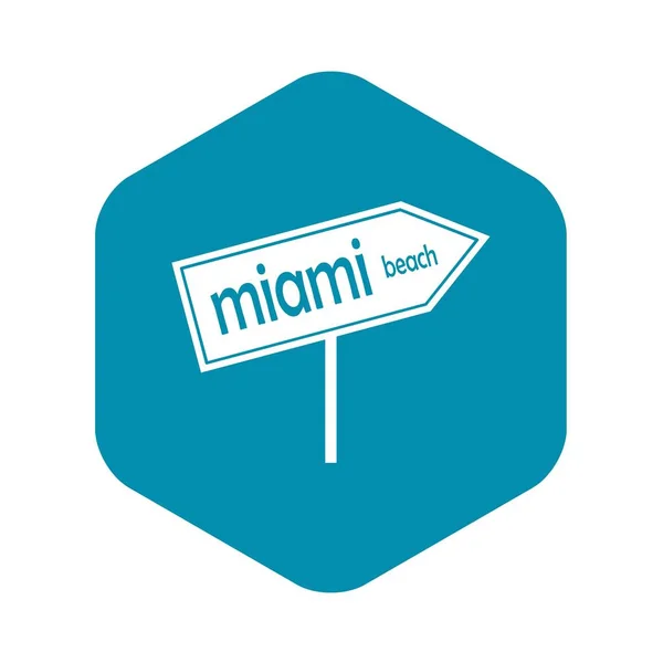 Miami příspěvek podepsat ikona s šipkou, jednoduchý styl — Stockový vektor