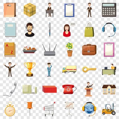 İşkadını Icons set, karikatür tarzı