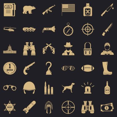 Silah Icons set, basit tarzı