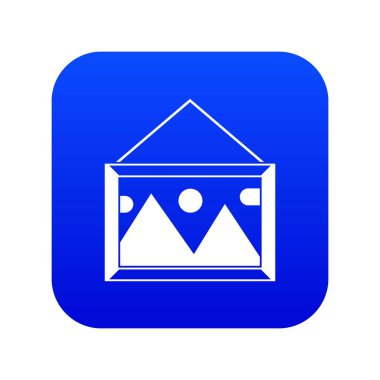 Duvar simgesi dijital mavi bir çerçeve içinde resim