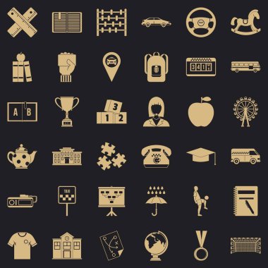 Otobüs Icons set, basit tarzı