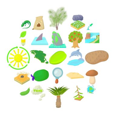 Isle Icons set, karikatür tarzı
