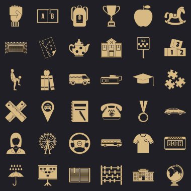 Taksi Icons set, basit tarzı