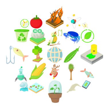 Sebze Icons set, karikatür tarzı