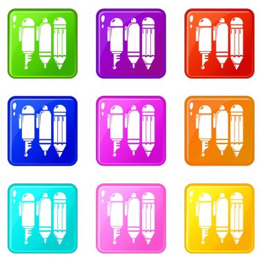 İleti örneği simgeler 9 renk koleksiyonu ayarla