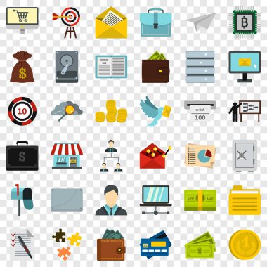 İş sözleşmesi simgeler ayarla, stil düz