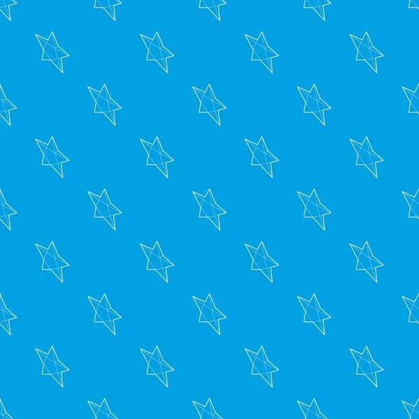 Spiczaste gwiazda szablon wektor bezszwowe niebieski — Wektor stockowy