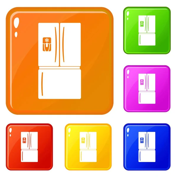 Fridge icons set vector color — Stock Vector