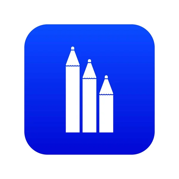 Drei Bleistifte Symbol digital blau — Stockvektor