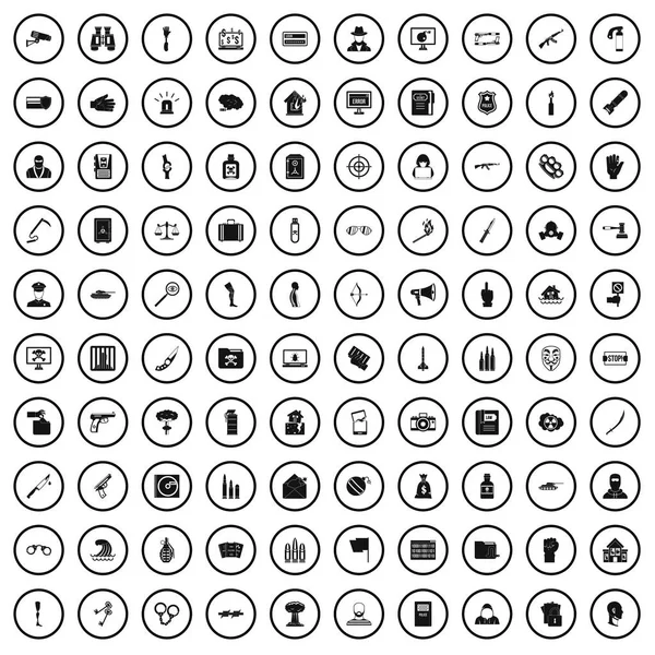 100 піктограм порушення, простий стиль — стоковий вектор