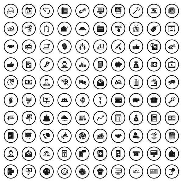 Ensemble de 100 icônes de marketing viral, style simple — Image vectorielle